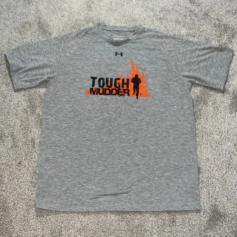 Gray UA Under Armour Tough Mudder Electro Shock Therapy work out T shirt L NWOT